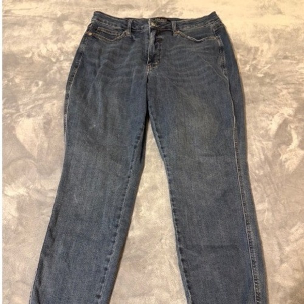 Judy Blue Womens High Rise Skinny Jeans Med Wash Raw Step Hem 16W JB88213-DK-CO